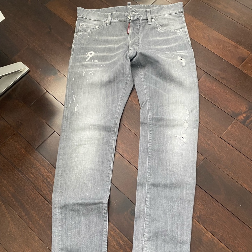 DSQUARED Gray Slim Straight Jeans